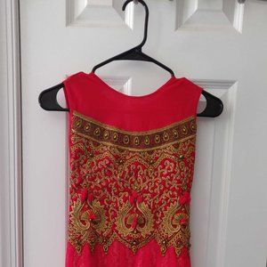 Red Indian Girls Gown